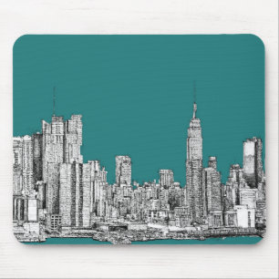 Tapis De Souris Turquoise foncée NYC