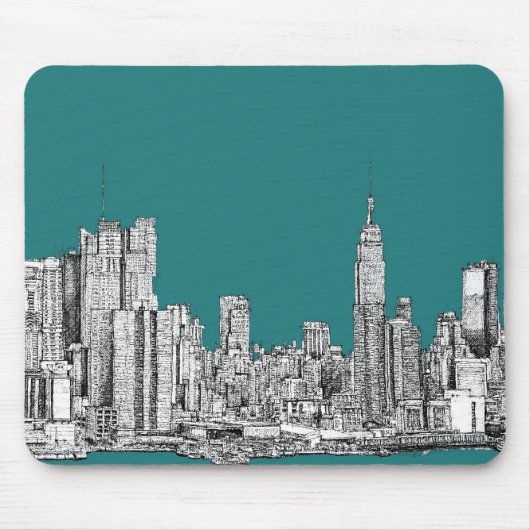 Tapis De Souris Turquoise foncée NYC (Devant)