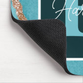 Tapis De Souris Turquoise &Gold Parties scintillant Alcool Encre M (Coin)