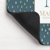 Tapis De Souris Turquoise Green Gold Raindrop Moderne Monogramme t (Coin)