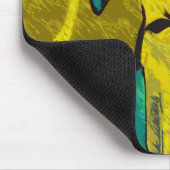 Tapis De Souris Turquoise jaune moutarde Abstrait (Coin)