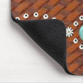 Tapis De Souris Turquoise Mousepad occidental de "Apache" de cuir (Coin)