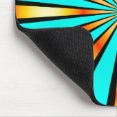 Tapis De Souris Turquoise orange noir Motif radial (Coin)