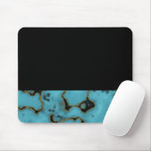 Tapis De Souris Turquoise Pierre or et noir (Avec souris)