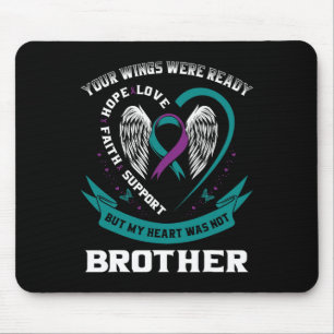 Tapis De Souris Turquoise Purple Ribbon Wing Sensibilisation au su