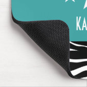 Tapis De Souris Turquoise Sassy Star Zebra Mousepad (Coin)