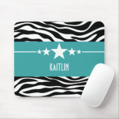 Tapis De Souris Turquoise Sassy Star Zebra Mousepad (Avec souris)