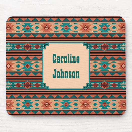 Tapis De Souris Turquoise Terracotta Monogram (Devant)