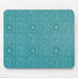 Tapis De Souris Turquoise Tile Motif (par William Morris)