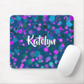 Tapis De Souris Turquoise turquoise pourpre confetti points nom pe (Avec souris)