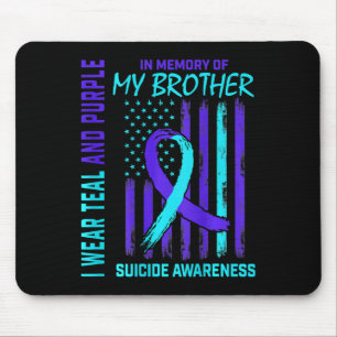 Tapis De Souris Turquoise Violet Ruban Indicateur de sensibilisati