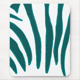 Tapis De Souris Turquoise Zebra Stripes, art de la faune mouseptie