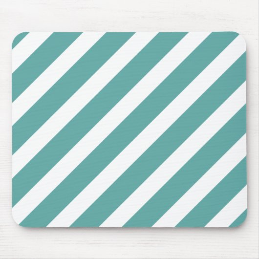 Tapis De Souris Turquoises bandes blanches (Devant)