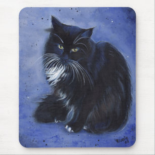 Tapis De Souris Tuxedo art de chat noir et blanc par Renee Lavoie