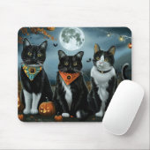 Tapis De Souris Tuxedo Chat Halloween Éffrayant (Avec souris)