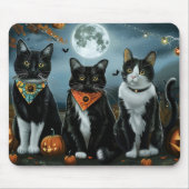 Tapis De Souris Tuxedo Chat Halloween Éffrayant (Devant)