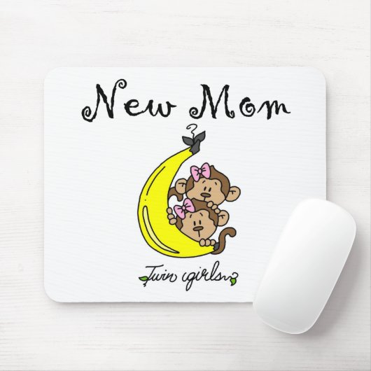 Tapis De Souris Twin Girls New Mom T-shirts et cadeaux (Avec souris)