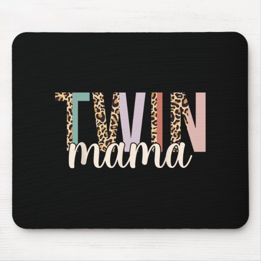 Tapis De Souris Twin Mama Leopard New Mom Of Twins Squared Mommy M (Devant)
