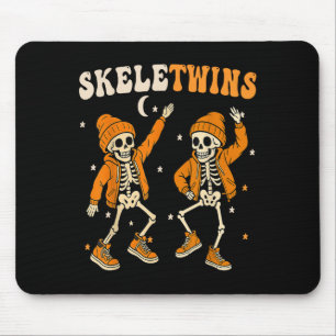 Tapis De Souris Twins Halloween jumeaux Skeletwins Dansant Drôle