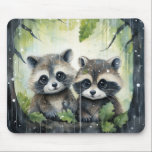 Tapis De Souris Two Baby Raccoons in the Rain<br><div class="desc">Two Baby Raccoons in the Rain</div>