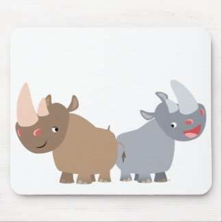 Tapis De Souris Two Cartoon Rhinos Mousepad
