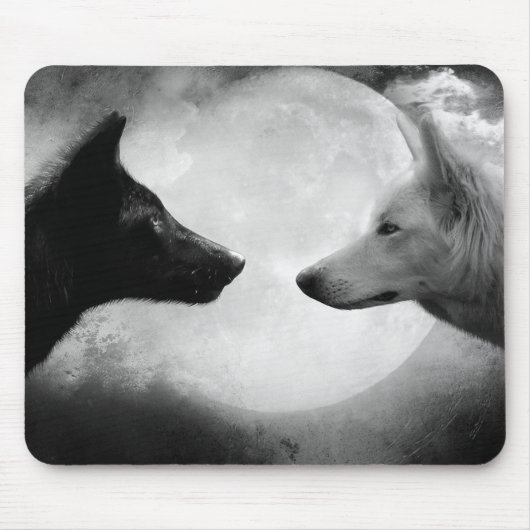 Tapis De Souris Two wolves facing each other (Devant)