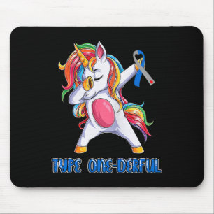 Tapis De Souris Type 1 Diabète Avarié Ribbon T1D Unicorn Girls