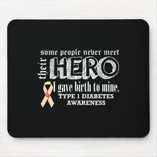 Tapis De Souris Type 1 Sensibilisation au diabète (Devant)