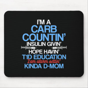 Tapis De Souris Type 1 Sensibilisation au diabète Maman T1D Guerri