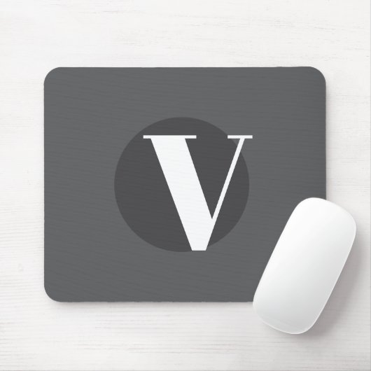 Tapis De Souris Type blanc personnalisé gris initial (Avec souris)