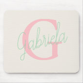 Tapis De Souris Typoghaphie féminine rose et vert menthe (Devant)