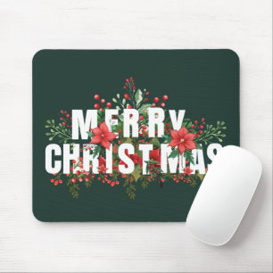 Tapis De Souris Typographie blanche Elegante Joyeux Noël