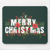 Tapis De Souris Typographie blanche Elegante Joyeux Noël (Devant)