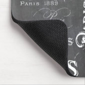 Tapis De Souris Typographie Calligraphie Paris France Tour Eiffel (Coin)
