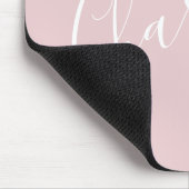 Tapis De Souris Typographie Chic Script Personnalisé Fille Rose (Coin)