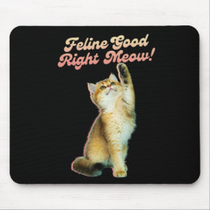 Tapis De Souris Typographie de chat drôle mignonne avec Kitten jou