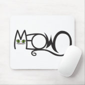 Tapis De Souris Typographie de chat Miaou (Avec souris)