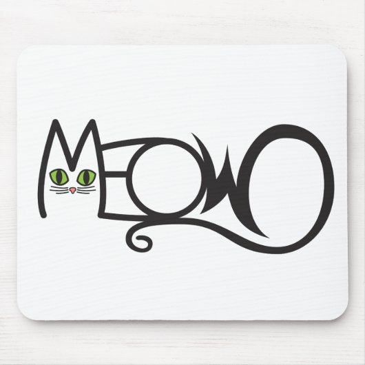 Tapis De Souris Typographie de chat Miaou (Devant)