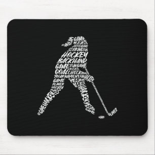 Tapis De Souris Typographie de joueur de hockey Enfants Femmes Fil
