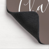 Tapis De Souris Typographie de script élégant Café Brown Nom perso (Coin)