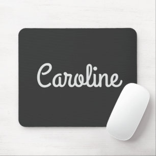 Tapis De Souris Typographie de script minimaliste mou Nom noir bla