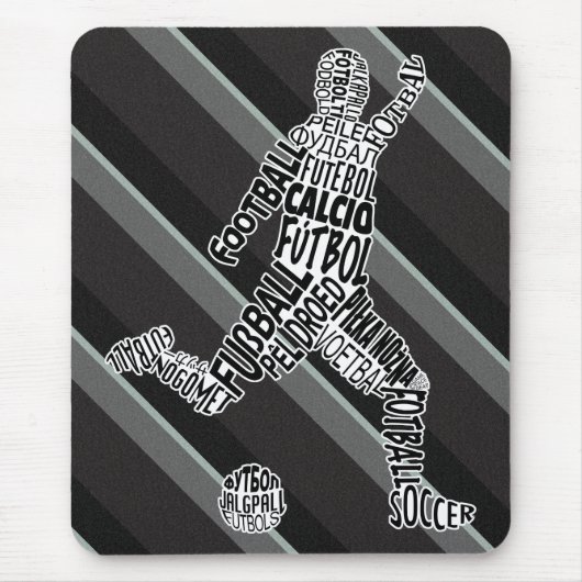Tapis De Souris Typographie des langues de football (Devant)