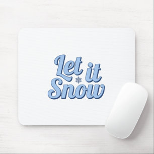 Tapis de Souris Typographie Hivernale Bleue Laisse