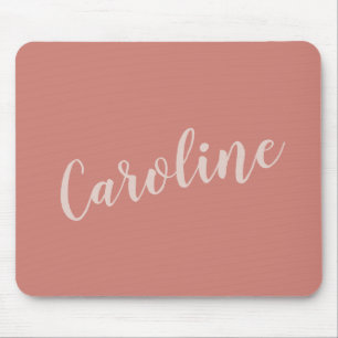 Tapis De Souris Typographie minimaliste Terracotta Nom personnalis