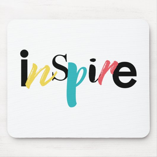 Tapis De Souris Typographie moderne, créative et joyeuse d'Inspire (Devant)