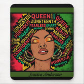 Tapis De Souris Typographie Motivative de la Femme Noire moderne S (Devant)