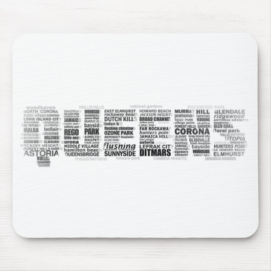 Tapis De Souris Typographie Mousepad de la Reine New York (Devant)