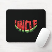 Tapis De Souris Typographie Oncle Pastèque - Fruit D'été Drôle (Avec souris)