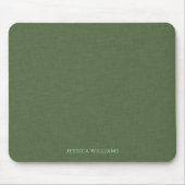 Tapis De Souris Typographie personnalisable en lin vert forêt (Devant)