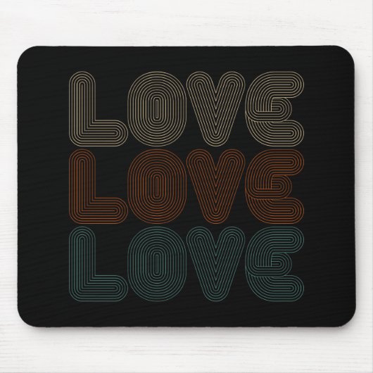 Tapis De Souris Typographie simple d'amour rétro Valentine | Mouse (Devant)